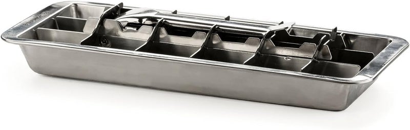 LUFMWCWD Vintage Inspired Ice Cube Tray | 18/8 Stainless Steel | 18 Slot Ice Cube Tray | Easy Release Handle  11"" | Retro Design For Bars & Kitchens | Levers Remove Cubes | Dishwasher Safe - Image 2