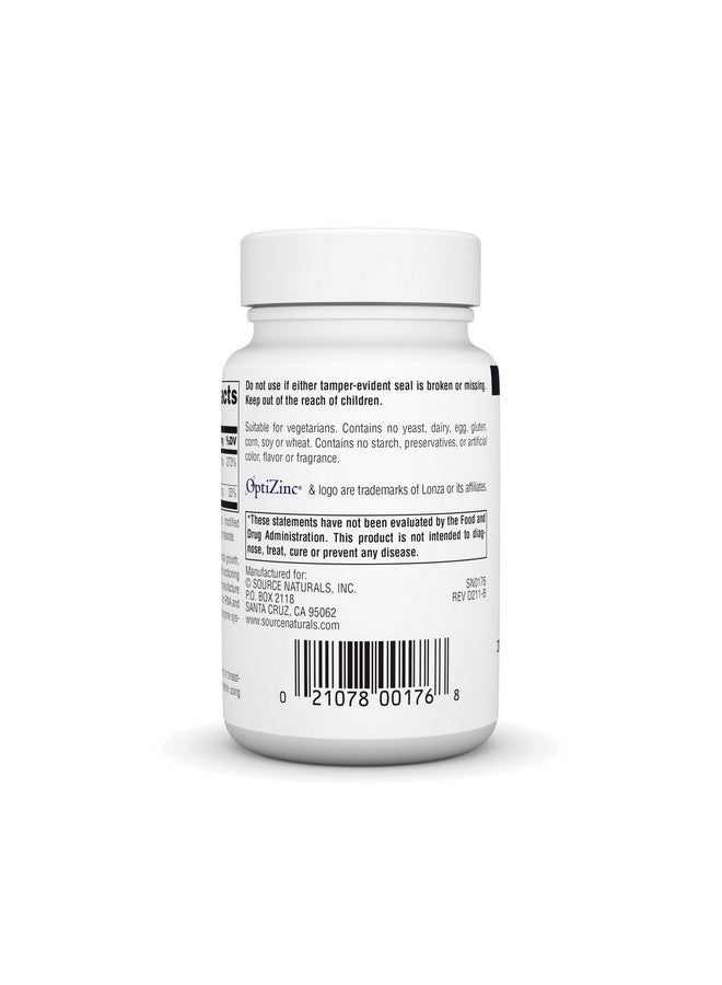 سورس ناتشورالز Source Naturals OptiZinc Zinc Methionine Sulfate Complex & Dietary Supplement - 240 قرصًا - Image 3