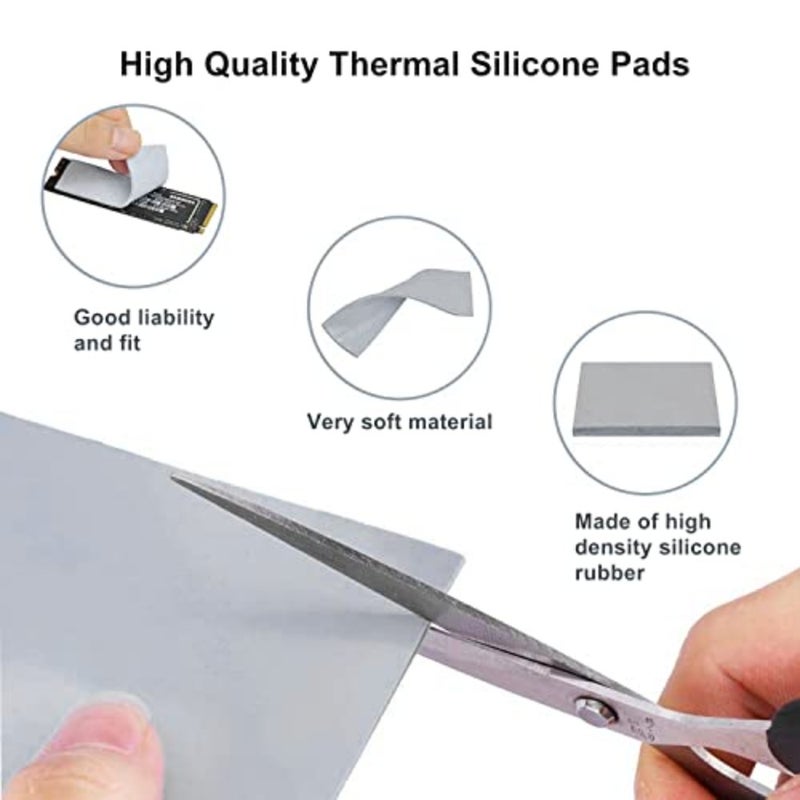 PC laptop heatsink/CPU/GPU/LED/PS5/PS4 cooler thermal pad, silicone, gray, 12.8 W/mK non-conductive high-temperature resistance - Image 4