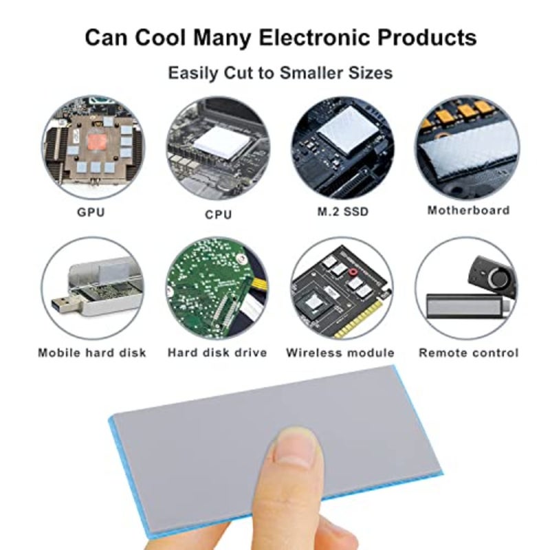 PC laptop heatsink/CPU/GPU/LED/PS5/PS4 cooler thermal pad, silicone, gray, 12.8 W/mK non-conductive high-temperature resistance - Image 3