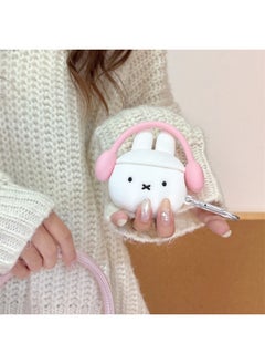 Japanese And Korean Ins Headphones Rabbit Suitable For Airpods4/3 Headphone Protective Case Pro Second And Third Generation Niche-Color:Rabbit Earphone Set With Headphones, Shell + Hook-Applicable Models:For Apple Airpods 4