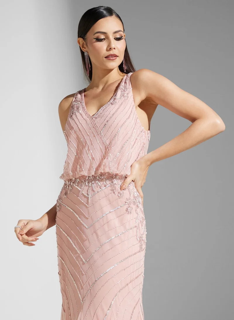 Namshi x Embellished Evening Dress