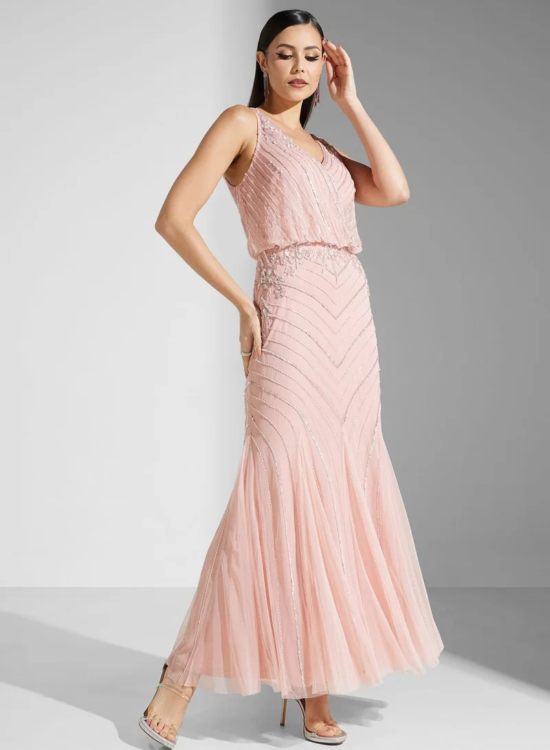 Namshi x Embellished Evening Dress