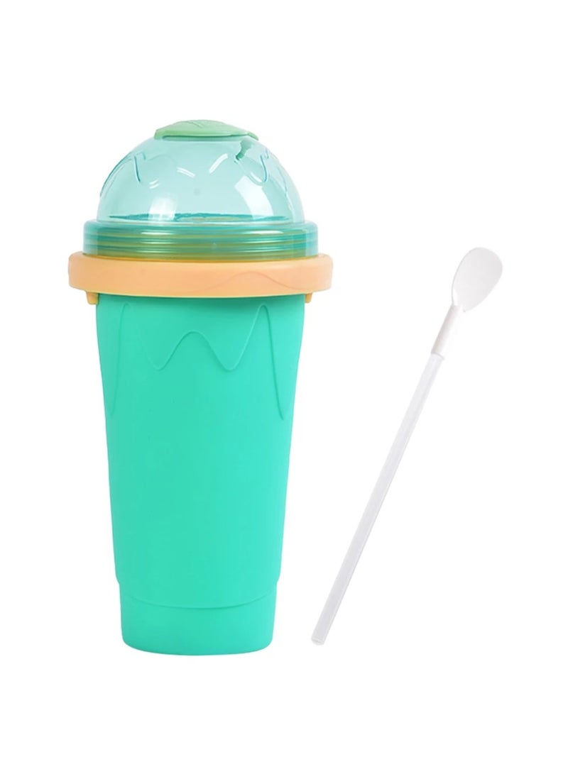 SYOSI صانعة الثلج كوب رحلات محمولة بطبقتين سيليكون قبضة صيفية ساخنة مبرد سموذي سيليكون للأطفال والبالغين - Image 5