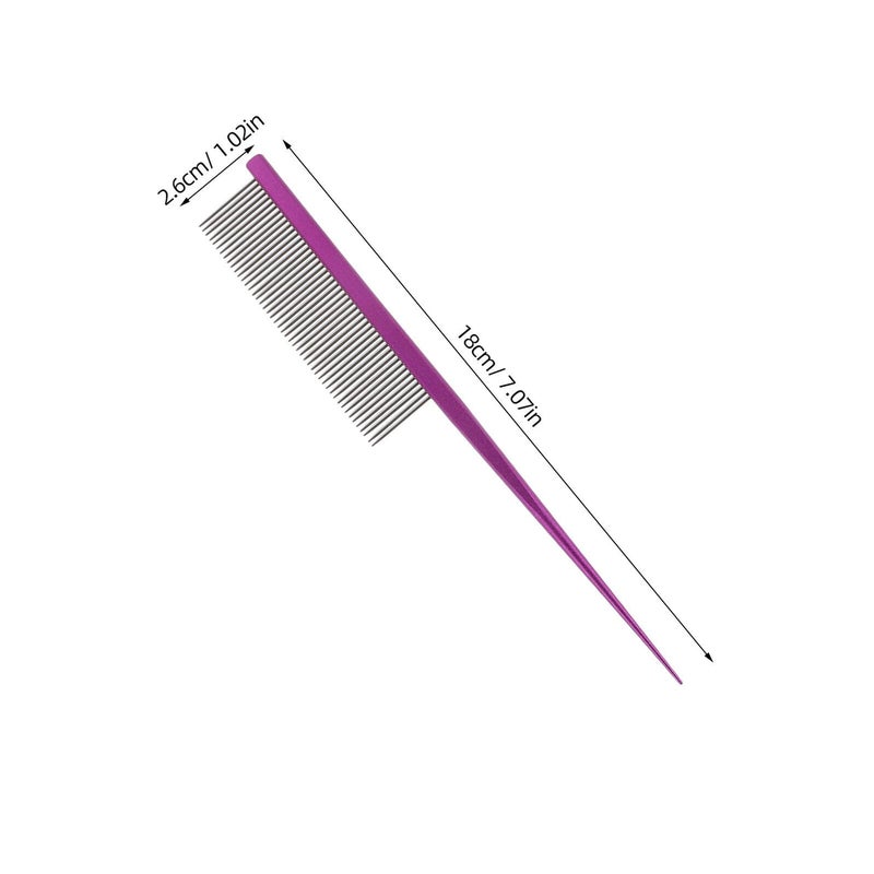 Purple Pet Grooming Steel Comb for Dogs Cats Dematting Hair Removal - Image 3