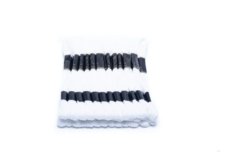 XLSFPY خيوط تطريز بيضاء، 24 خيط تطريز لصنع أساور الصداقة، خيوط تطريز للتطريز المتقاطع، خيوط لف الشعر - Image 2