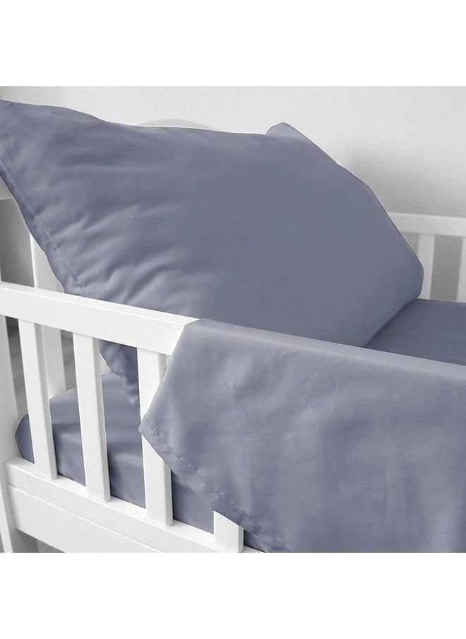 Biloban - 3Piece Toddler Sheet Set Microfiber Toddler Bedding Set Includes Crib Mattress Sheet Flat Sheet And Envelope Pillowcase Silky Soft Breathable And Lightweight Grey - Image 1