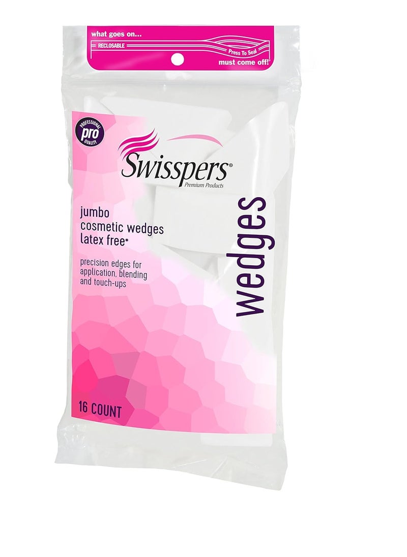 Swisspers Swisspers Premium Pro Cosmetic Wedges, Latex-Free Makeup Wedge, Jumbo Size, 16 Count Bag  - Image 1