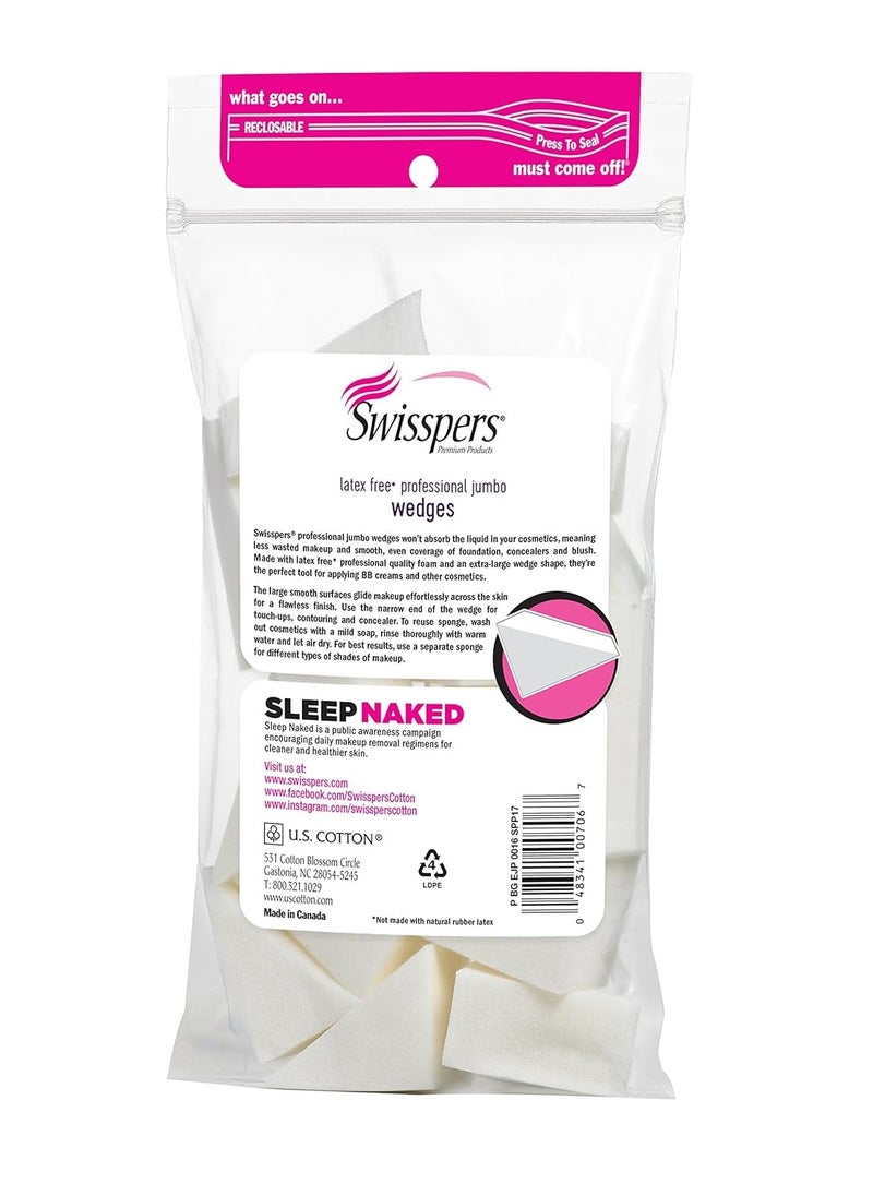 Swisspers Swisspers Premium Pro Cosmetic Wedges, Latex-Free Makeup Wedge, Jumbo Size, 16 Count Bag  - Image 2