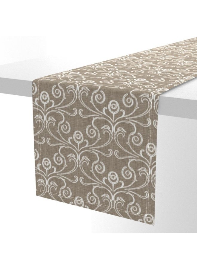 Intex Curtains House INtex Home Linen-Look Table Runner  - "Meadow Breeze" printed  table décor - Elegant Dining , occasions & Event Table Cover - 1 piece  - Image 1