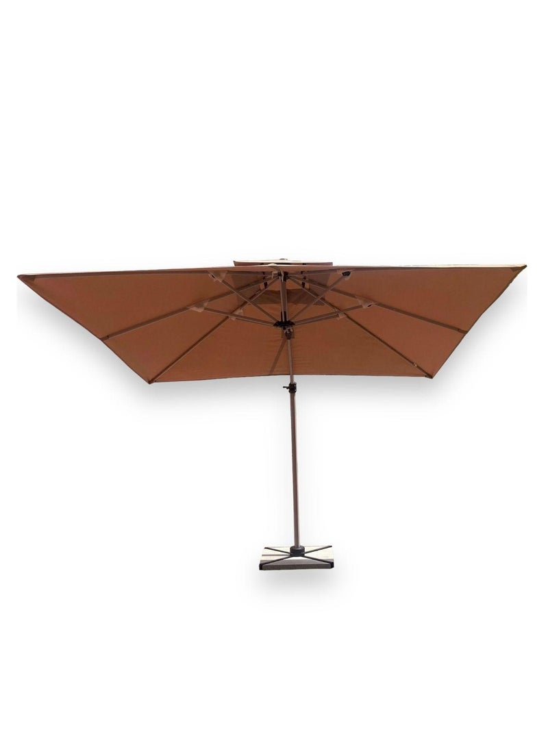 Wooden Twist Wooden Twist Sunshade Aluminium Garden Umbrella with Rotating Handle Stylish Outdoor Patio Decor and UV-Resistant Canopy  - Image 3