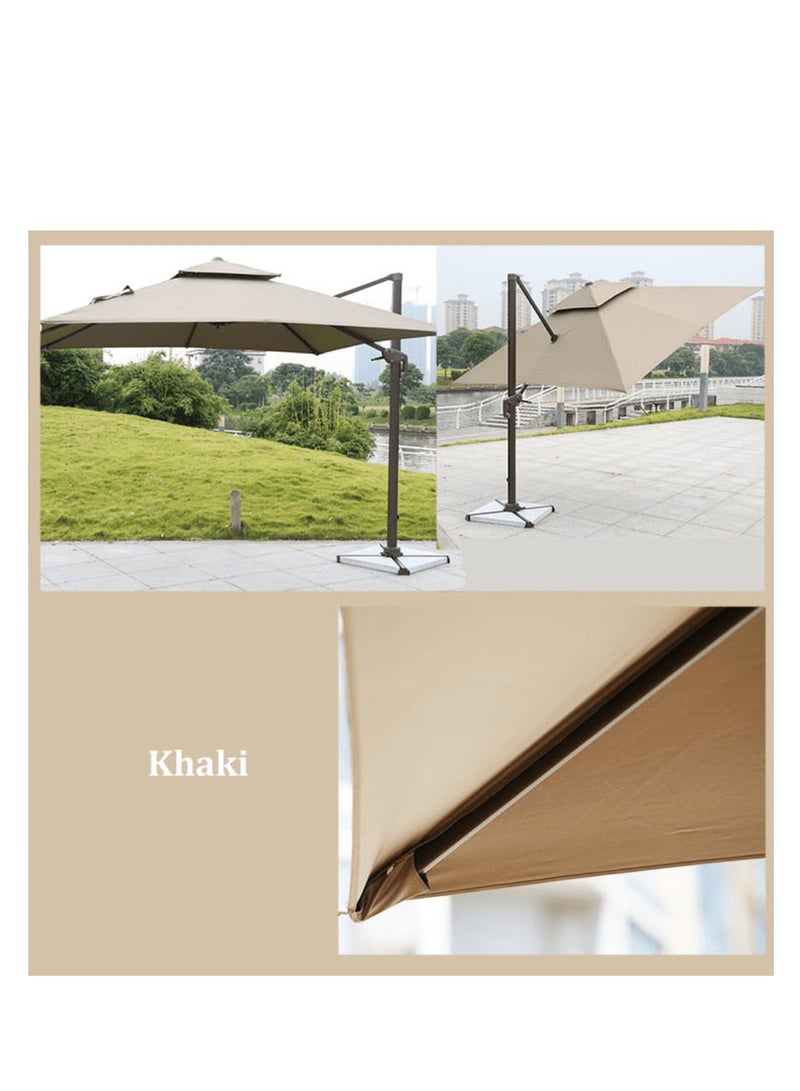Wooden Twist Wooden Twist Sunshade Aluminium Garden Umbrella with Rotating Handle Stylish Outdoor Patio Decor and UV-Resistant Canopy  - Image 5