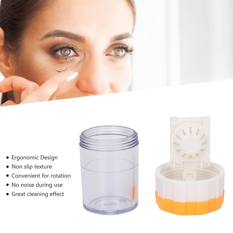 woobles 10pcs Contact Lens Cleaner, Professional Portable Manual Contact Lens Cleaning Soaking Case Washer for Daily Care (Orange) - Image 3