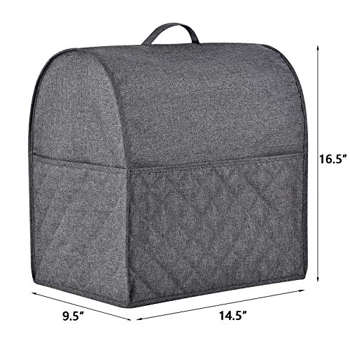 HOHUO Stand Mixer Dust-proof Cover for KitchenAid Mixer，Multi Pockets for Various Kitchen Appliance Accessories，Water-resistant，Easy Cleaning (Grey, Fit for Bowl Lift 5-8 Quart) - Image 5