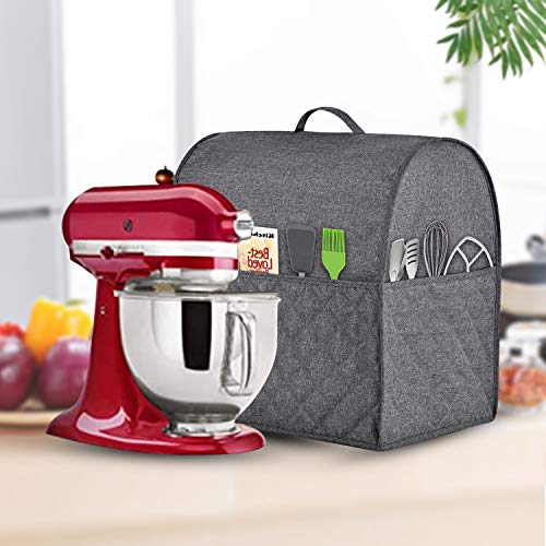 HOHUO Stand Mixer Dust-proof Cover for KitchenAid Mixer，Multi Pockets for Various Kitchen Appliance Accessories，Water-resistant，Easy Cleaning (Grey, Fit for Bowl Lift 5-8 Quart) - Image 4