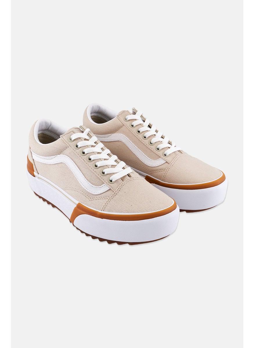 VANS Women Old Skool Stac Lace Up Casual Shoes, Beige  - Image 1