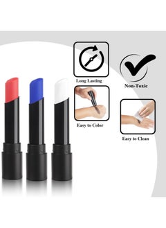 MEICOLY MEICOLY 3Pcs Red White and Blue Face Paint,4th of July Accessories,4th of July Face Body Paint,4th of July Outfits for Women,Face Painting for Halloween SFX Clown Devil Spiderman Cosplay Makeup  - Image 2