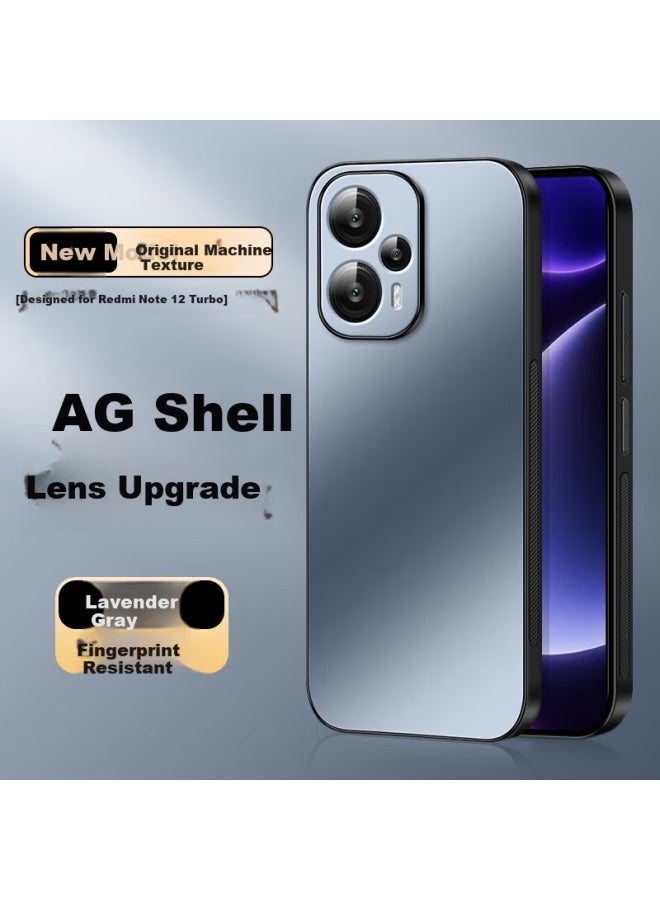 Shangsu Matte Ag Lens Full Coverage Anti-drop Simple Business Men And Women Case For Redmi Note 12 Turbo And Xiaomi Note 12 Turbo
