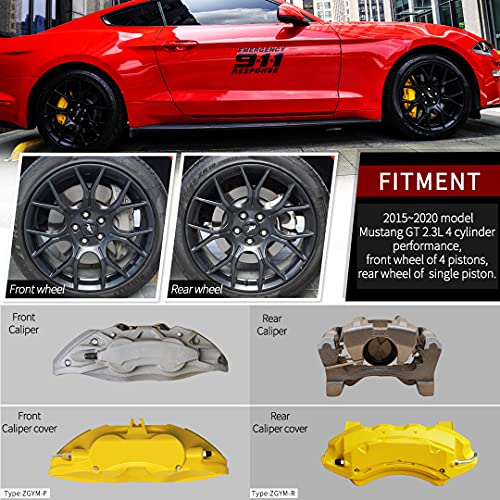 AOOA Caliper Covers Yellow Brake Covers Fits Mustang Performance GT edition 15-23（set of 4） - Image 2