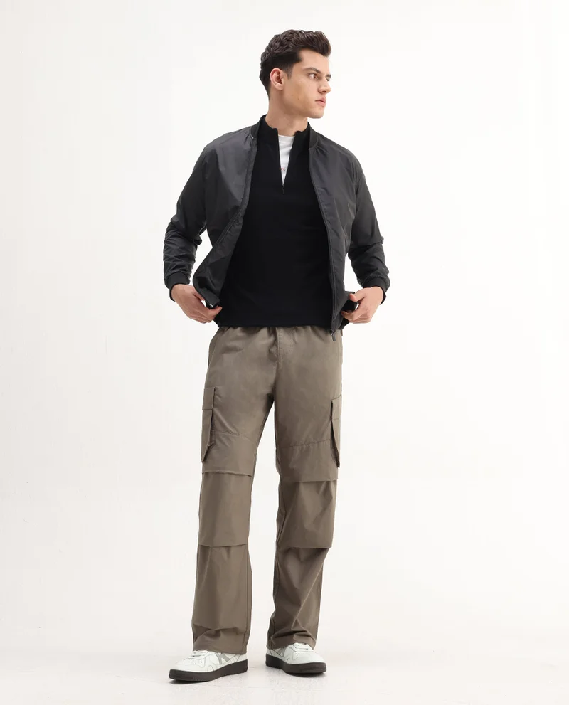 Rare Rabbit Men's Parachute Cargo Regular Fit Trouser