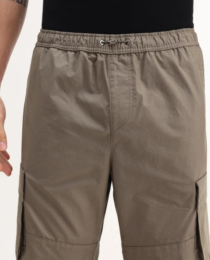 Rare Rabbit Men's Parachute Cargo Regular Fit Trouser