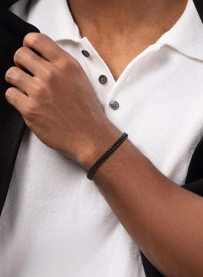 ChainsPro Black Chain Bracelet Stainless Steel 6MM 19CM Husband Dad Gift Black - Image 3