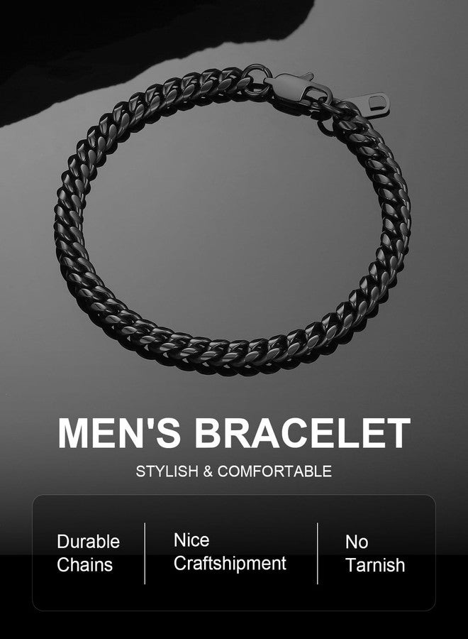 ChainsPro Black Chain Bracelet Stainless Steel 6MM 19CM Husband Dad Gift Black - Image 5