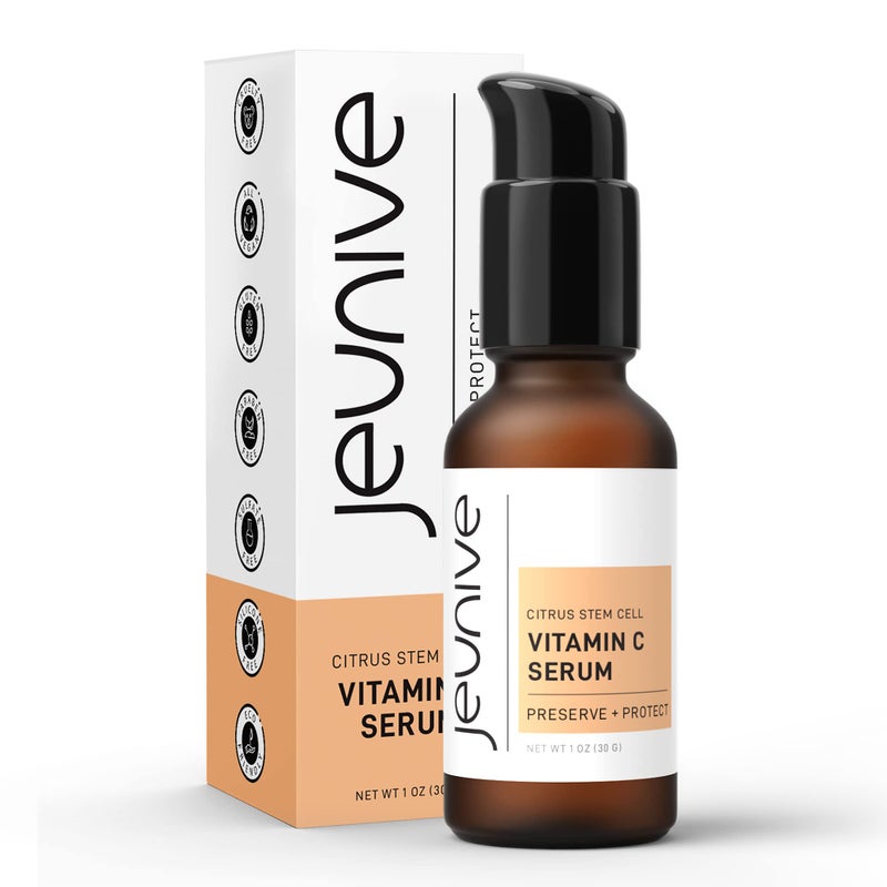 Jeunive Jeunive Citrus Stem Cells Vitamin C Serum with AntiAging Hyaluronic Acid  Citrus Stem Cells  Day and Night Nourishment to Refresh and Even Blemishes for that Special Glow 1 oz 28g