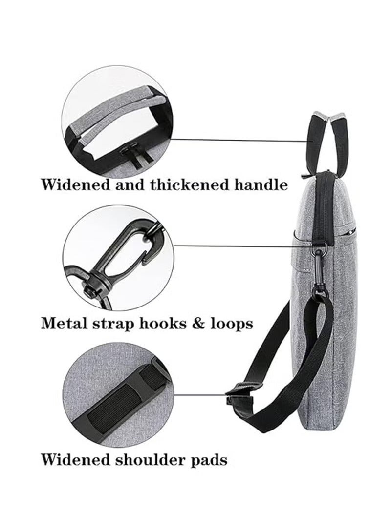 عربست حقيبة كمبيوتر محمول للنساء والرجال من قماش أكسفورد حقيبة كمبيوتر محمول حقيبة كتف حقيبة حمل قابلة للتعديل على الكتف مقاس 15.6 بوصة (أسود) - Image 2