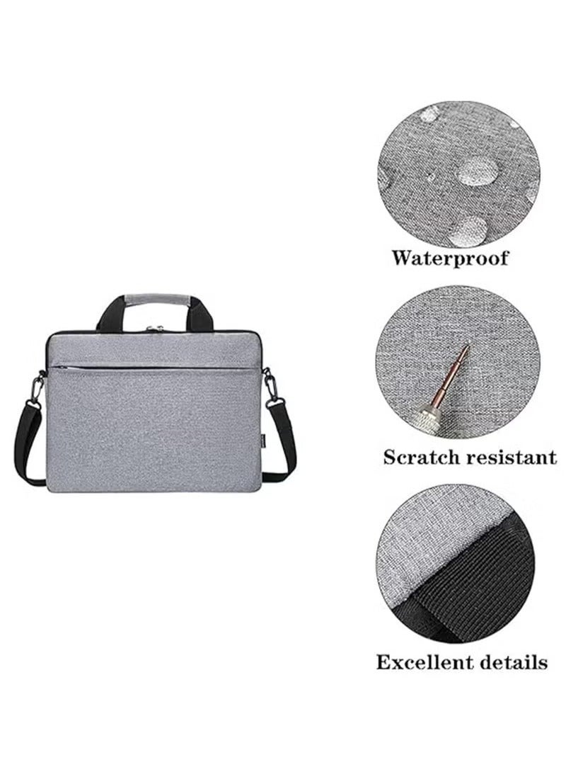 عربست حقيبة كمبيوتر محمول للنساء والرجال من قماش أكسفورد حقيبة كمبيوتر محمول حقيبة كتف حقيبة حمل قابلة للتعديل على الكتف مقاس 15.6 بوصة (أسود) - Image 3