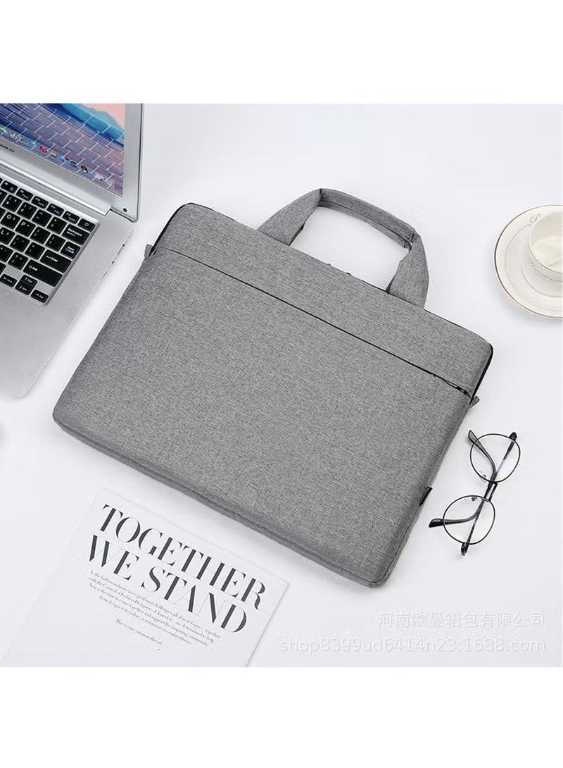 عربست حقيبة كمبيوتر محمول للنساء والرجال من قماش أكسفورد حقيبة كمبيوتر محمول حقيبة كتف حقيبة حمل قابلة للتعديل على الكتف مقاس 15.6 بوصة (أسود) - Image 4