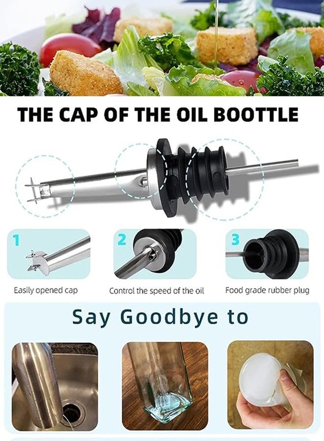 هاو توب طقم زجاجات توزيع الزيت والخل من السيراميك بتصميم ريفي من هاوتوب، مثالي لتخزين الزيت والخل، 13 أونصة (أبيض) - Image 4