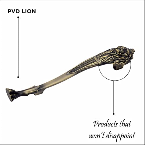 GLOXY ENTERPRISE 12 Inch Lion Shape Curved Door Handles for Main Door Handle Decorative Push & Pull Door Handle for All Types of Doors for Home & Offices (Antique Finish, Pack of 1) - Image 3