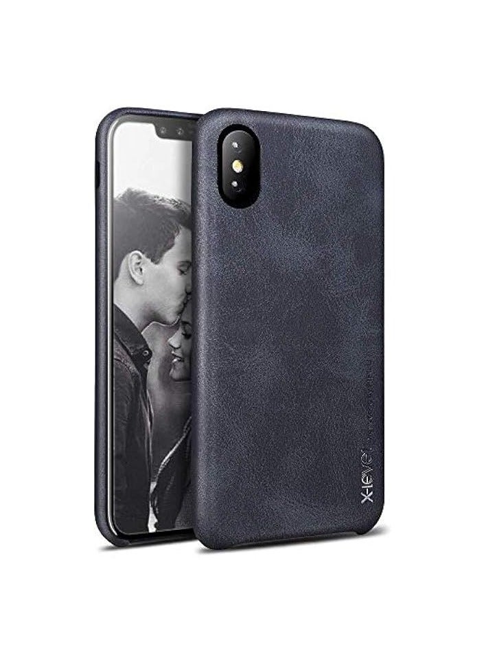 إكس ليفيل حافظة هاتف iPhone XS Max، مصنوعة من جلد البولي يوريثان الفاخر، مقاس نحيف، خفيف للغاية وناعم الملمس، غطاء خلفي للهاتف الخلوي لهاتف iPhone XS Max - أسود - Image 1