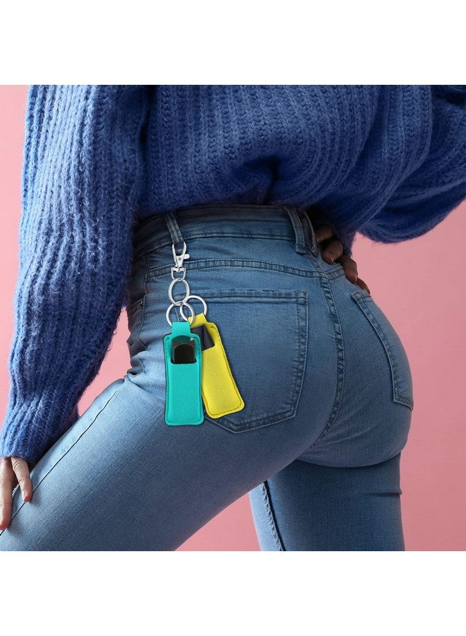 Tudomro 40 Pcs Lipstick Holder Keychain Lip Balm Sleeve Pouch With 40 Clip Portable Pocket Lip Balm Holder Keychain Colorful Lip Gloss Tube Holder Stocking Stuffers Gift For Women 20 Colors - Image 4