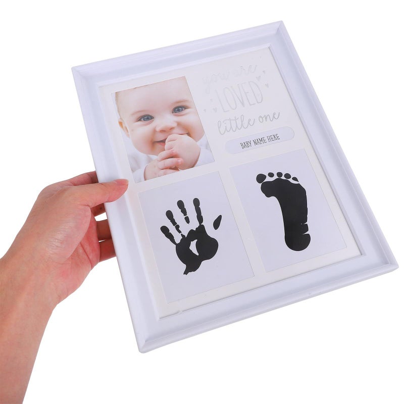 SUPVOX White Clay Handprint Footprint Keepsake Frame For Baby First Year Photos - Image 5