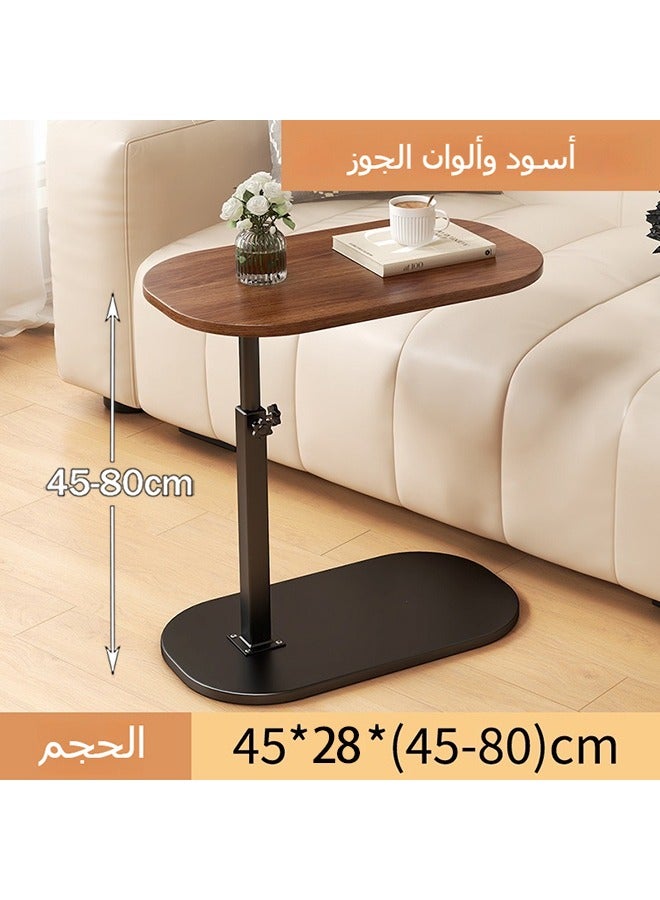 شو وو طاولة جانبية قابلة لتعديل الارتفاع على شكل حرف C، طاولة جانبية قابلة لتعديل الارتفاع، طاولة تلفاز دوارة بزاوية 360°، طاولة أريكة تنزلق تحتها، طاولة قهوة صغيرة للمساحات الصغيرة بحجم 45*28 سم - Image 3