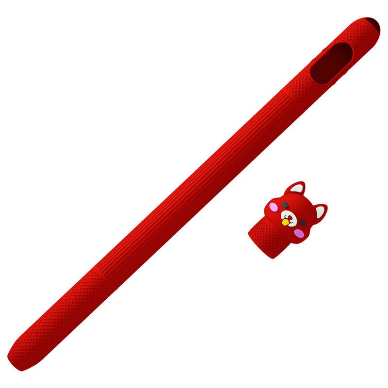 Silicone Pen Cover: Red Cartoon Cat Soft Protective Case - Cute Stylish Cover for Apple Pencil 1st Generation Digital Accessory - Image 1