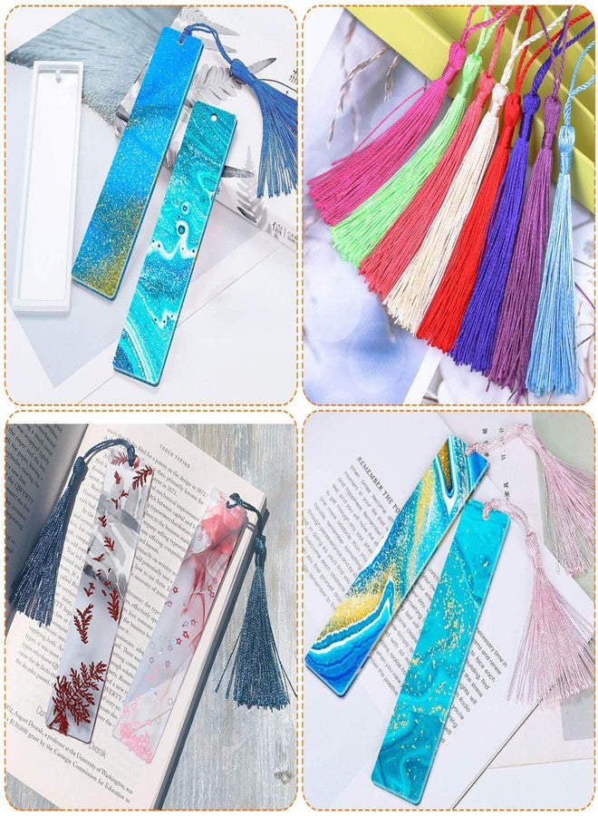 Caffox Bookmark Mold Kit with 100pcs Tassels and 10pcs Silicone Molds for Epoxy Resin Casting - Image 2