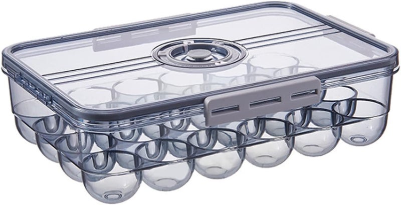 FTNESGYM Egg Holder For Refrigerator, Egg Storage Bin Stackable Egg Storage Containers with Lid and Special Buckle, Egg Tray Storage Box, Egg Storage Container for Refrigerator (Gray) - Image 1