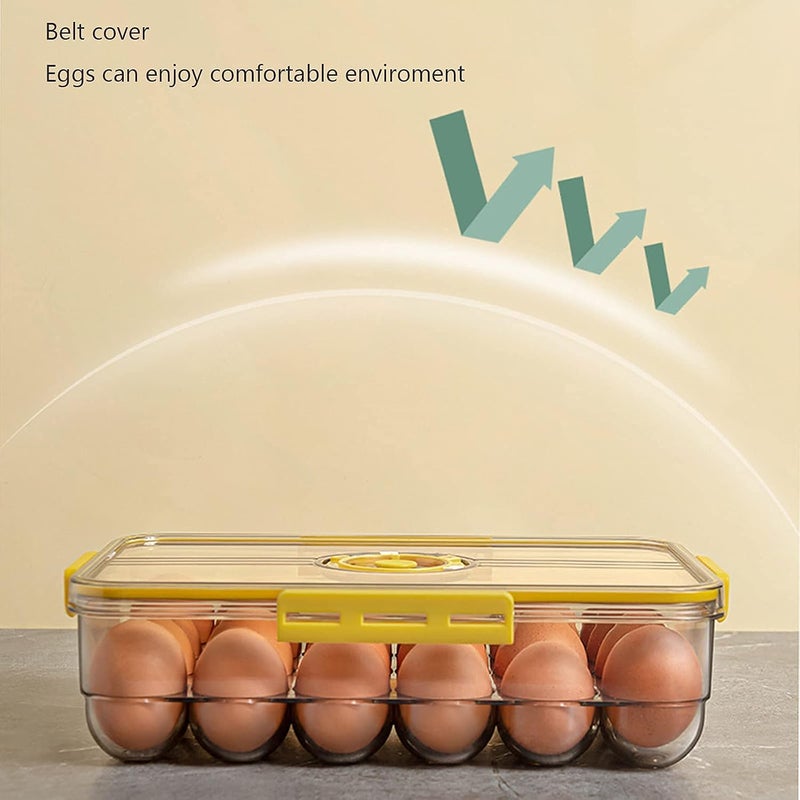 FTNESGYM Egg Holder For Refrigerator, Egg Storage Bin Stackable Egg Storage Containers with Lid and Special Buckle, Egg Tray Storage Box, Egg Storage Container for Refrigerator (Gray) - Image 5