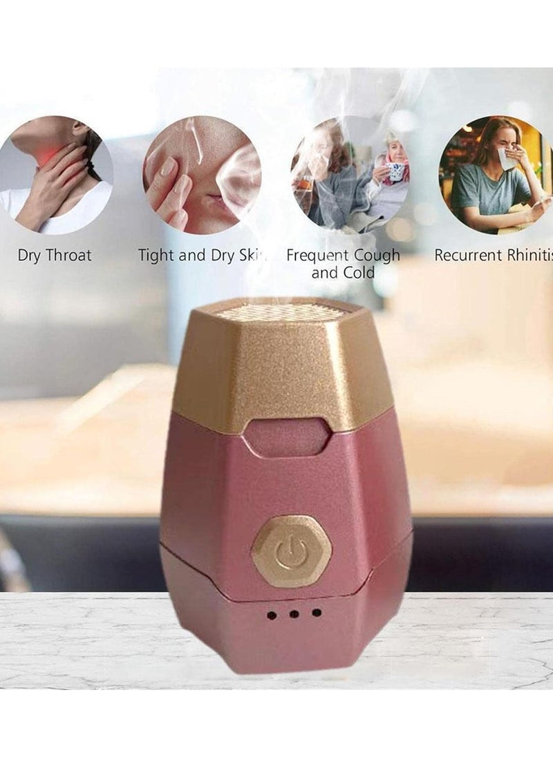 Bukhoor Round Mini Bukhoor Electric Incense Burner Portable USB Rechargeable Pink  - Image 5