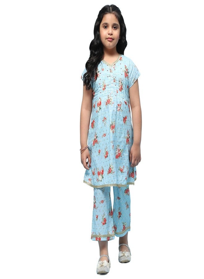 BIBA Girls PRINTED A_LINE KID(KWSUMMER CASTEL5961_BLUE_11) - Image 1