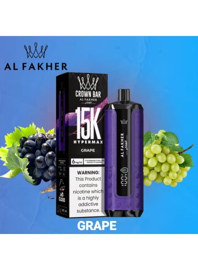 AL FAKHER Crown Bar 15k Disposable Vape Grape 6mg - Image 1