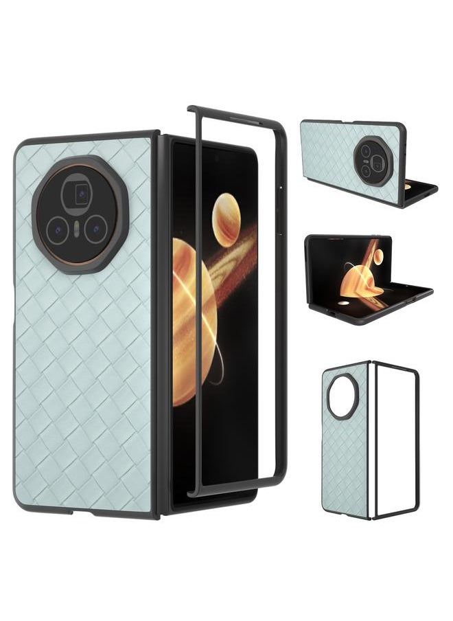 Zaboon Case For Honor Magic V3 Black Frame Woven Texture PU Phone Case  - Image 1