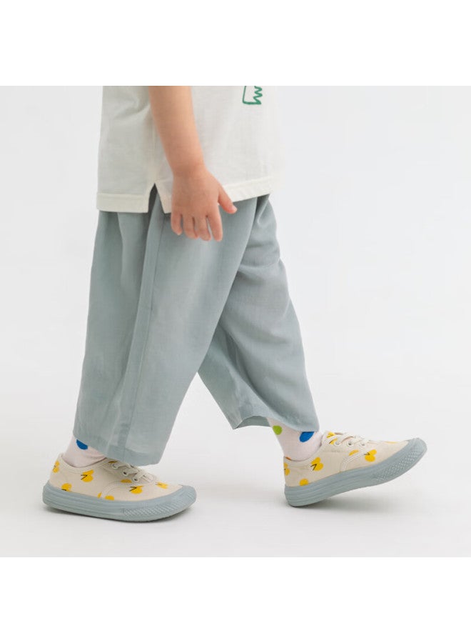 Papa Summer Lightweight Pants For Boys And Girls, Stylish Breathable Versatile Baby Casual Trousers, Purple, 90cm - Image 1