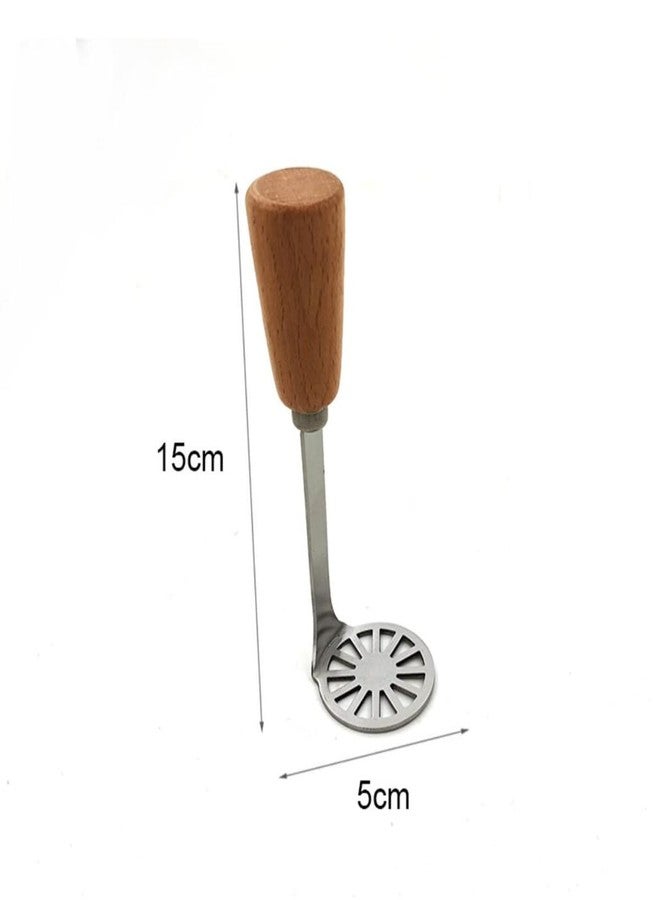 MayeBridge Mini Potato Masher,Avocado Masher with Wood Non Slip Handle,Stainless Steel Masher Kitchen Tool - Image 2