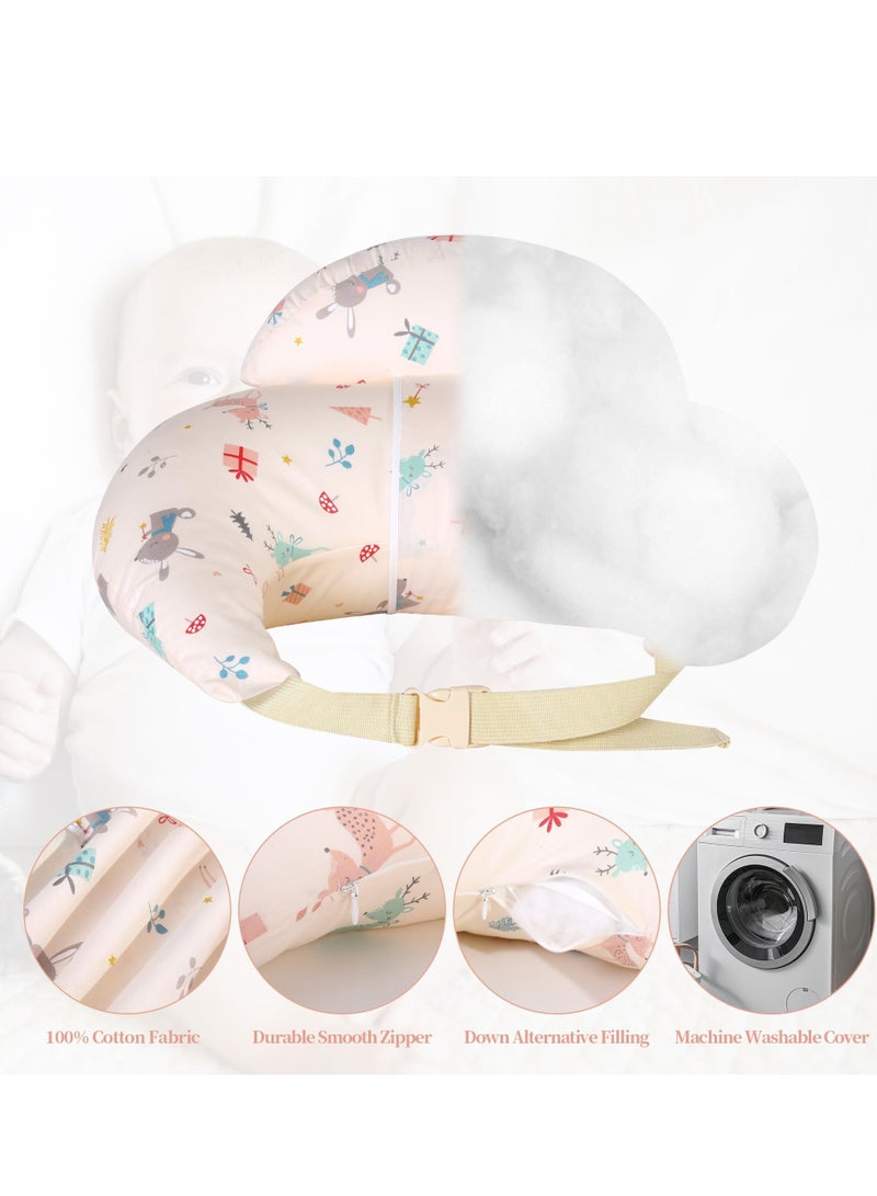 WENTCCION Nursing Pillow With Adjustable Shoulder Straps And Waist Belt For Mom And Baby Support, Nursing Pillow With Removable 100% Cotton Pillowcase, A Must-Have For Newborns - Image 3