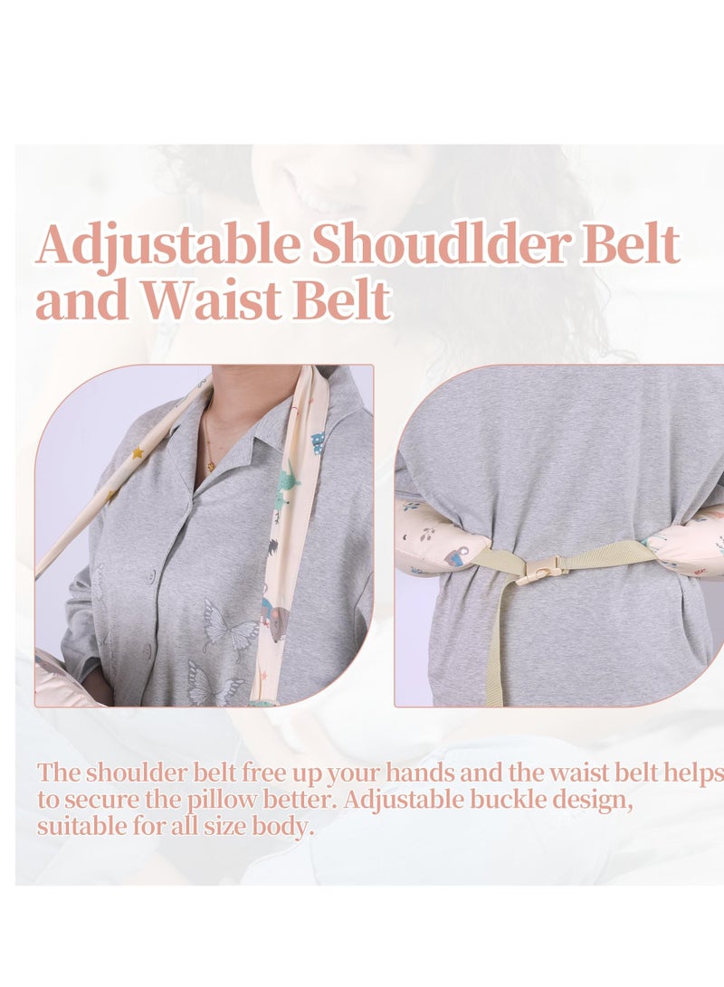 WENTCCION Nursing Pillow With Adjustable Shoulder Straps And Waist Belt For Mom And Baby Support, Nursing Pillow With Removable 100% Cotton Pillowcase, A Must-Have For Newborns - Image 5