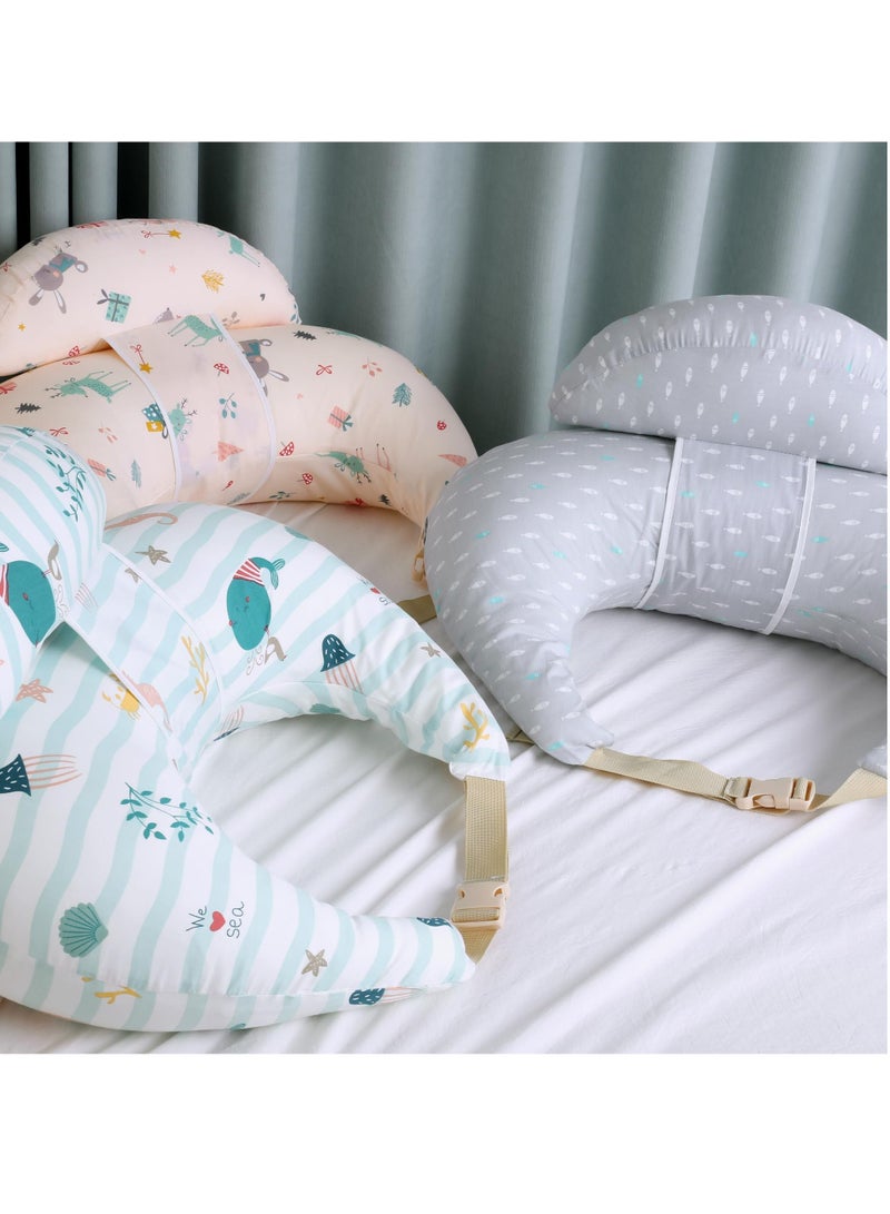 WENTCCION Nursing Pillow With Adjustable Shoulder Straps And Waist Belt For Mom And Baby Support, Nursing Pillow With Removable 100% Cotton Pillowcase, A Must-Have For Newborns - Image 4
